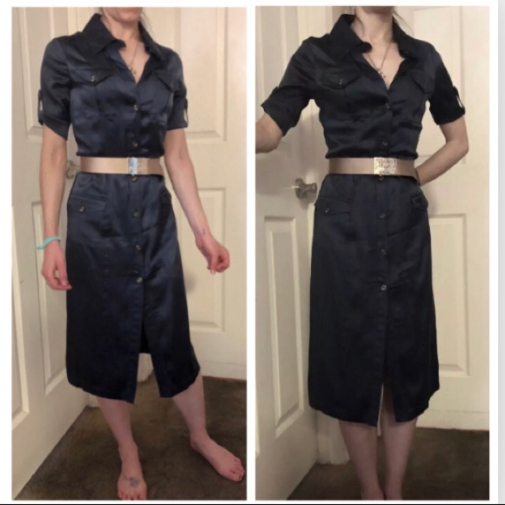 NEW SILK SHIRT DRESS 0 ROCK & REPUBLIC TAILOR MADE - Picture 7 of 8
